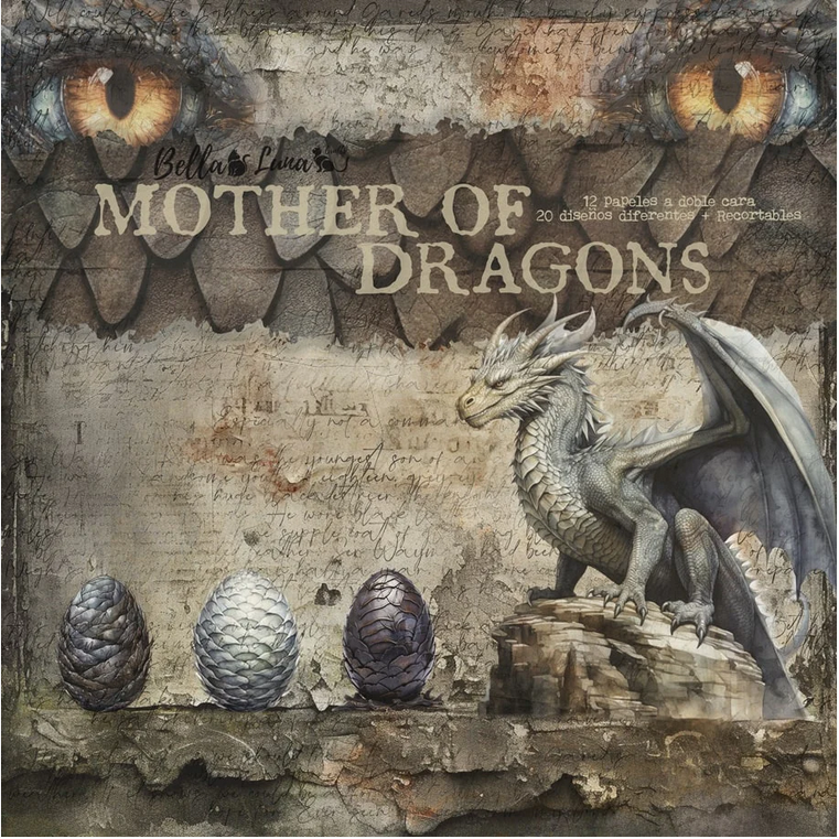 Bellaluna Crafts Pad 8x8" Bellaluna Crafts with 12 double-sided papers Mother od Dragons  Bellaluna Crafts Pad 8x8" Bellaluna Crafts with 12 double-sided papers Mother od Dragons
