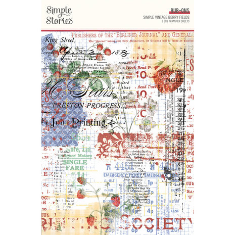 Simple Stories - Simple Vintage Berry Fields Rub-Ons Simple Stories - Simple Vintage Berry Fields Rub-Ons