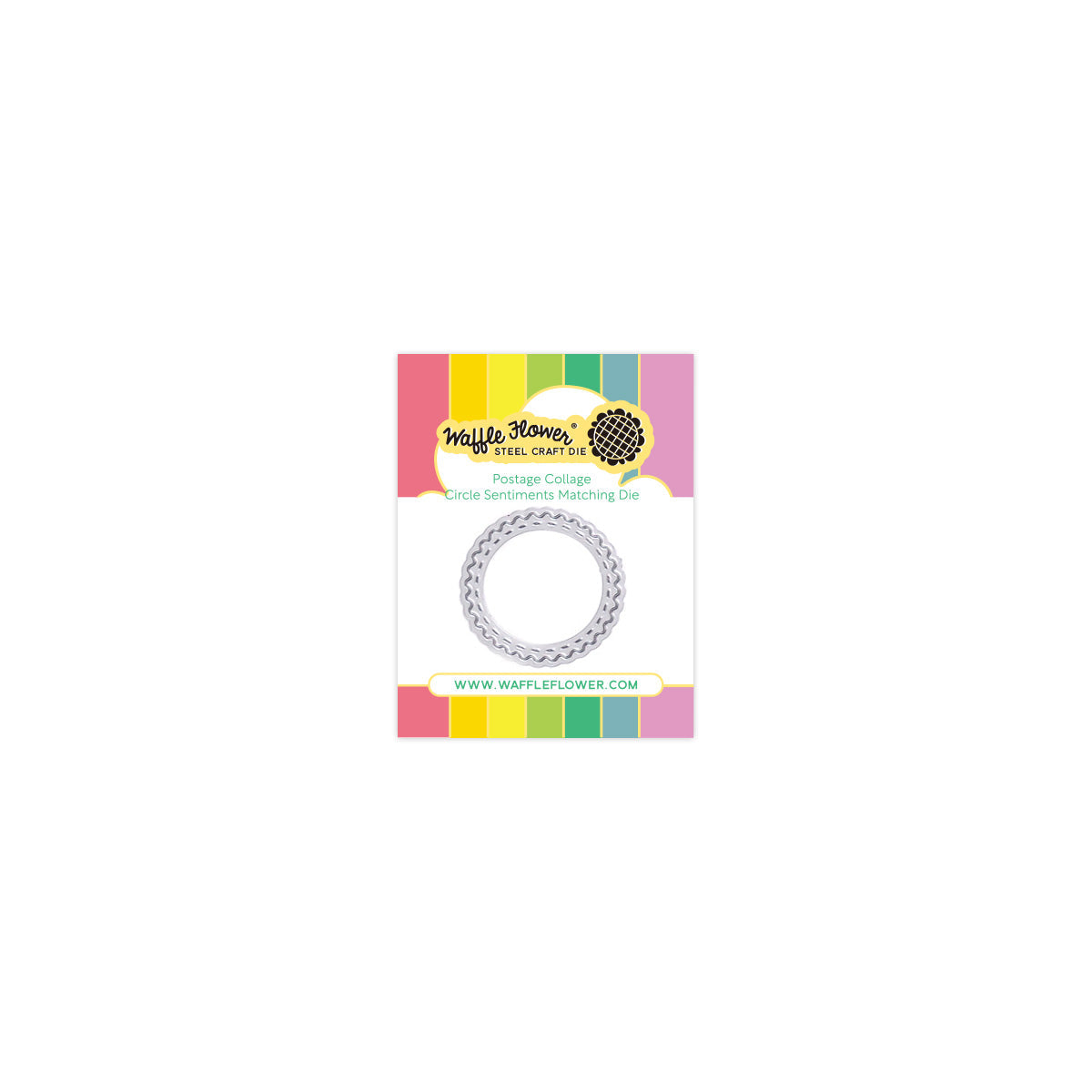 Waffle Flower - Postage Collage Circle Sentiments Matching Die
