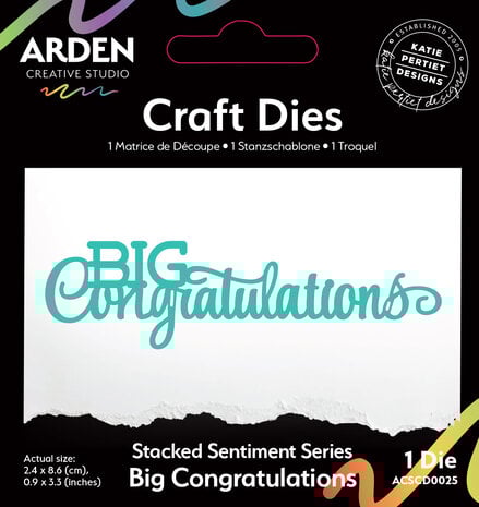 Arden Creative Studio - Laurel Grove Stacked Sentiment Series Craft Die Big Congratulations