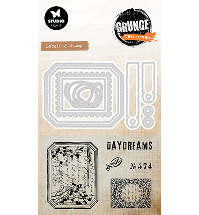 Studio Light - Rahmen, Etiketten - Label & Stamp Grunge Collection nr. 100