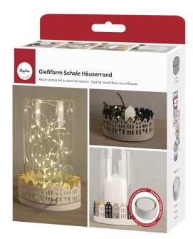 Silikon Gießform Schale Häuserrand   Silikon Gießform Schale Häuserrand