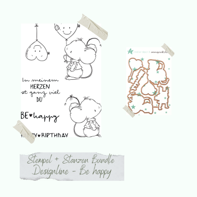 Creative Depot -  Bundle - Designline - Be happy - Stempelset & Stanzen 