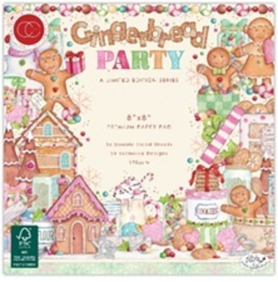 Craft Consortium - Gingerbread Party 8x8 Inch Premium Paper Pad by Helz Cuppleditch