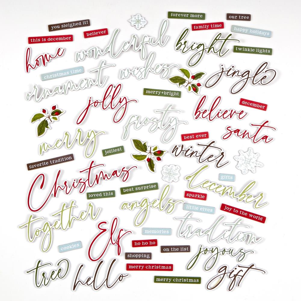 49 And Market Chipboard Set - Words, Evergreen Season  49 And Market Chipboard Set - Words, Evergreen Season
