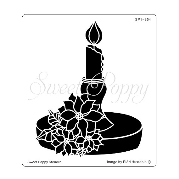 Sweet Poppy Stencil: Christmas Candle