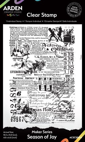 Arden Creative Studio - Maker Series 4x6 Inch Clear Stamp Season of Joy  Arden Creative Studio - Maker Series 4x6 Inch Clear Stamp Season of Joy