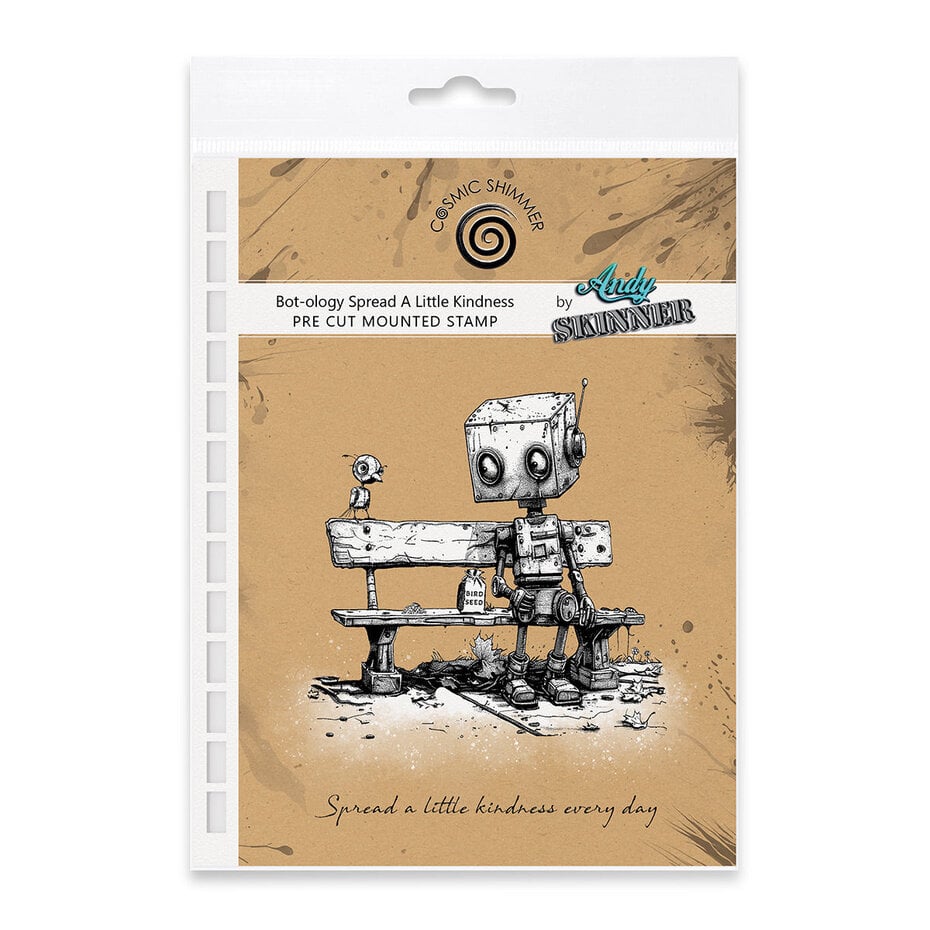  Katy Sue Designs - Andy Skinner - Pre Cut Rubber Stamp Set Bot-ology Spread A Little Kindness
