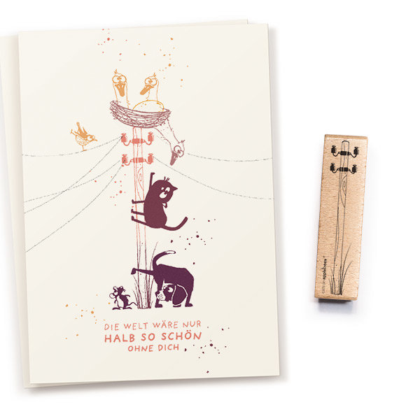 cats on appletrees - Stempel Strommast cats on appletrees - Stempel Strommast