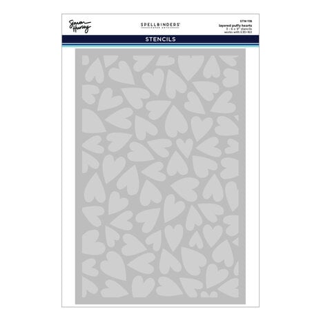 Spellbinders - Sending Hugs Stencil Layered Puffy Hearts