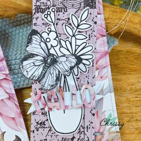 Creative Depot - Designpapier - Blüten und Federn - Doppelseitig bedruckt