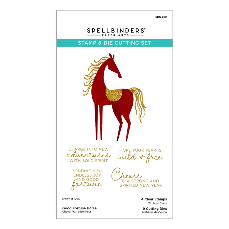 Spellbinders - Good Fortune Horse Clear Stamp & Die Set