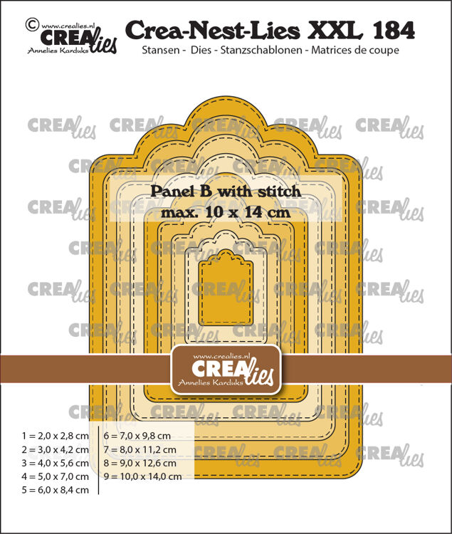 Crealies - Crea-Nest-Lies XXL dies no. 184, Panel B with stitch