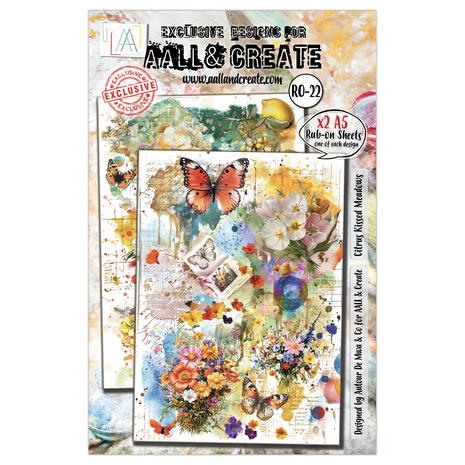 AALL & Create - Radiant Florals A5 Rub-Ons Citrus Kissed Meadows