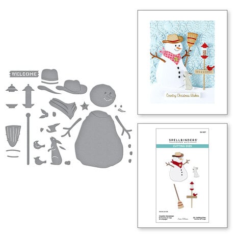 Spellbinders -Country Christmas Geätzte Stanzformen Country Schneemann