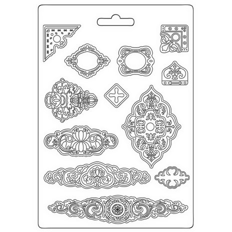 Stamperia - Vintage Library Soft Mould A4 Plates 