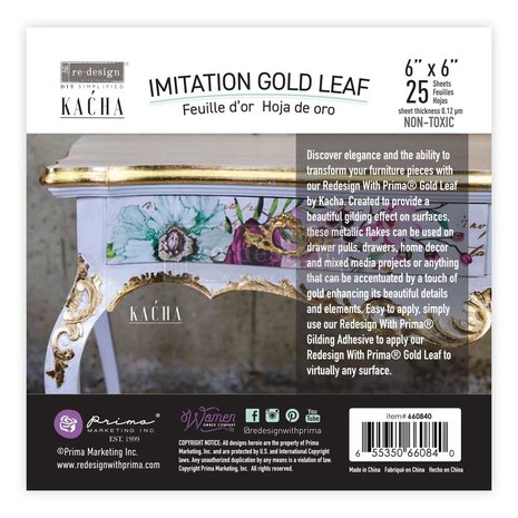Re-Design with Prima - Kacha Imitation Gold Leaf 5.5x5.5 Inch Sheets (25pcs)
