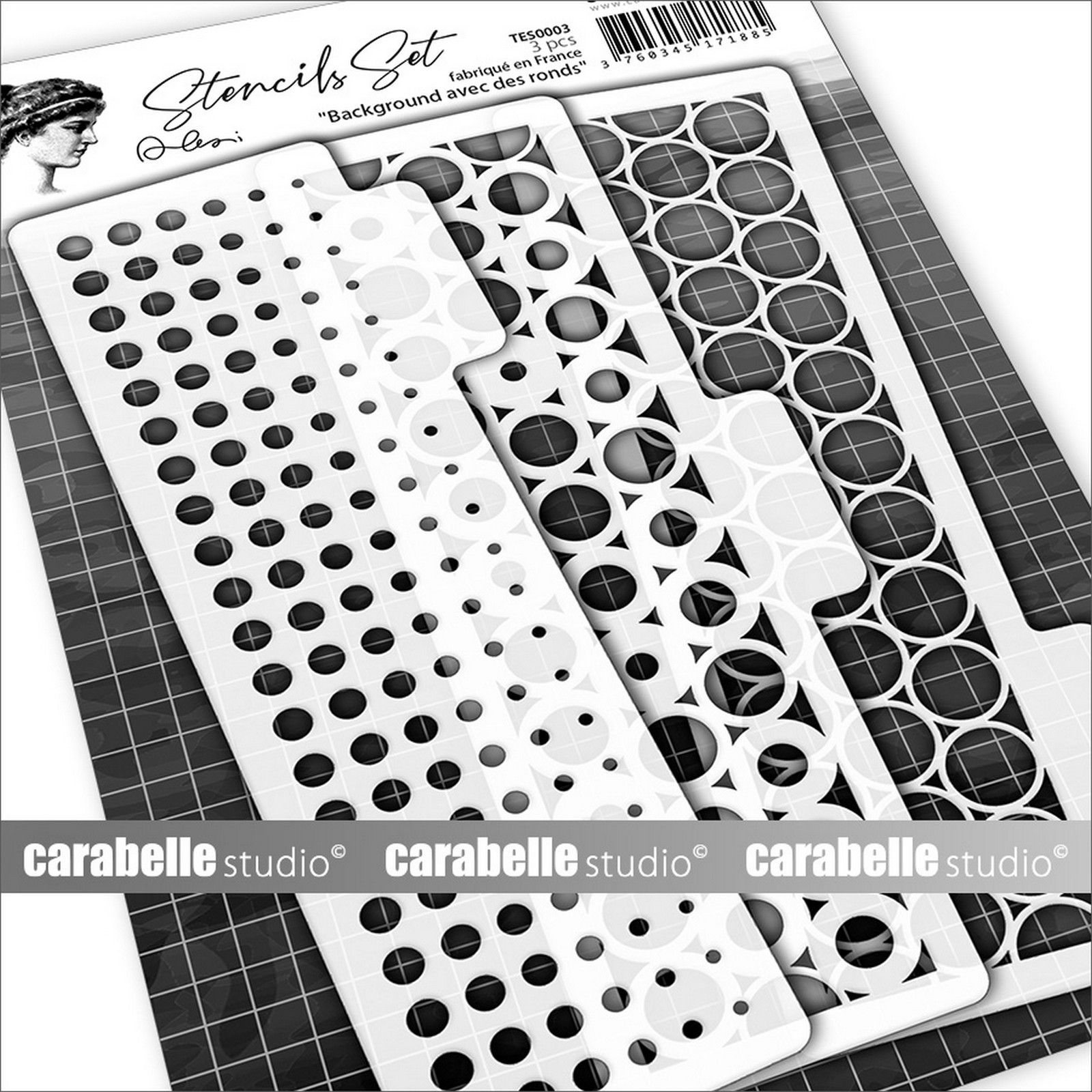 Carabelle Studio • Stencils Set Background Avec Des Ronds