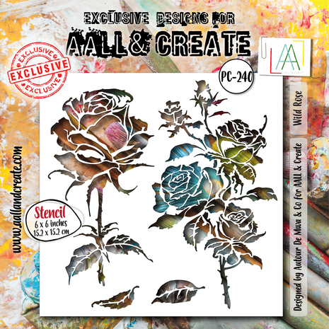 AALL & Create -Ethereal Garden Stencil 6x6 Inch Wild Rose