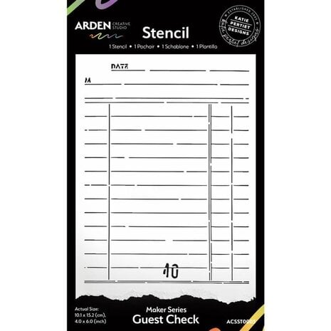 Arden Creative Studio - Maker Series 4x6 Inch Stencil Guest Check