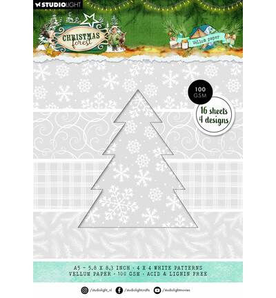 Studio Light - Vellum-Papierblock – Backgrounds Christmas Forest Nr. 479