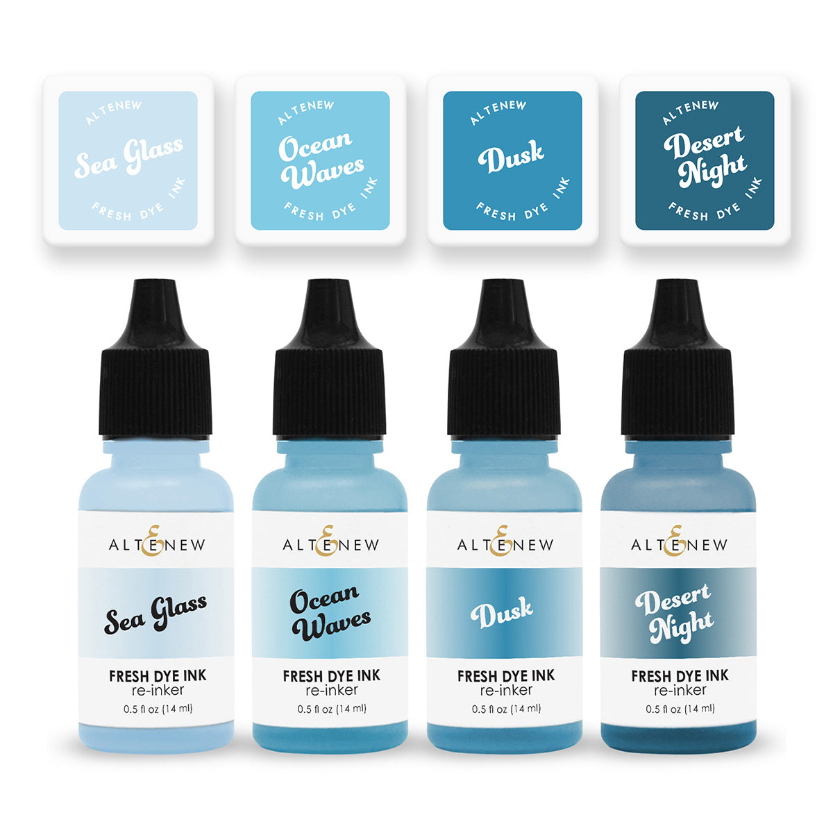 Altenew - Cool Summer Night Fresh Dye Ink Mini Cube & Re-inker Bundle