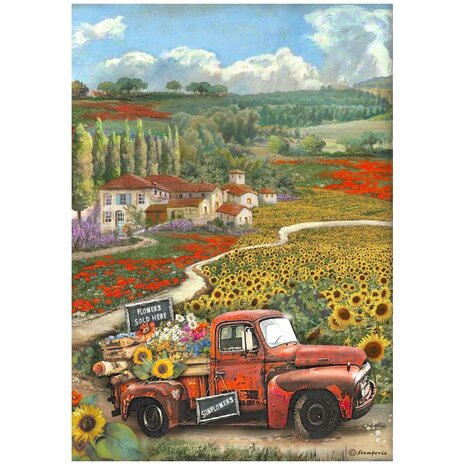 A4 Rice paper packed - Sunflower Art A4 Rice Paper Vintage Car