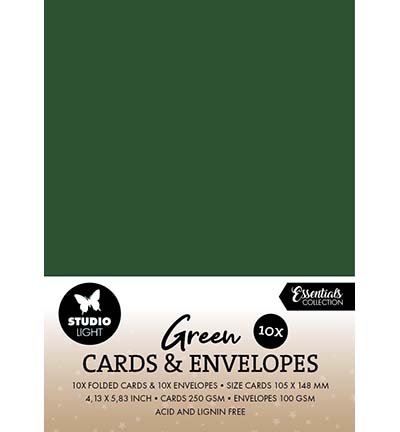 Studio Light - Cards & Envelopes  Christmas Green Consumables nr. 14