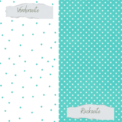 Creative Depot - Designpapier - Basic - Sommertürkis - Tupfen + Sternchen beidseitig bedruckt 