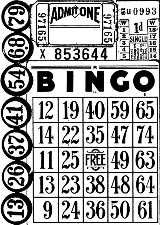 Stampers Anonymous - Games Tim Holtz Components Cling Mount Collage Stamp