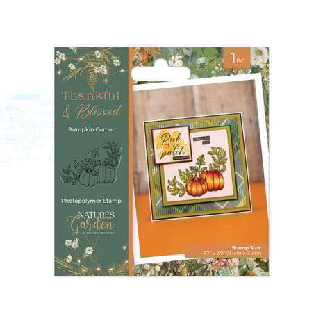 Crafters Companion - Thankful & Blessed Clear Stamp Pumpkin Corner