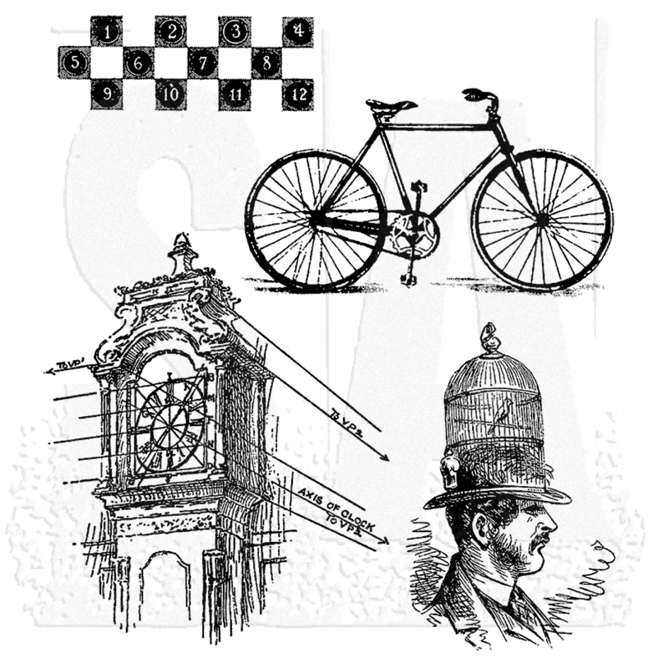 Stampers Anonymous - Pen And Pencil Tim Holtz Cling Stamps