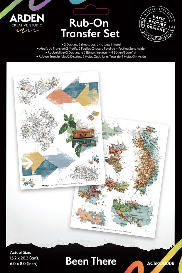 Arden Creative Studio - Been There 6x8 Inch Rub-On Transfer Set by Katie Pertiet