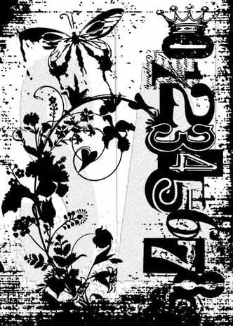 Tim Holtz Fairy Garden Tim Holtz Components Cling Mount Collage Stamp