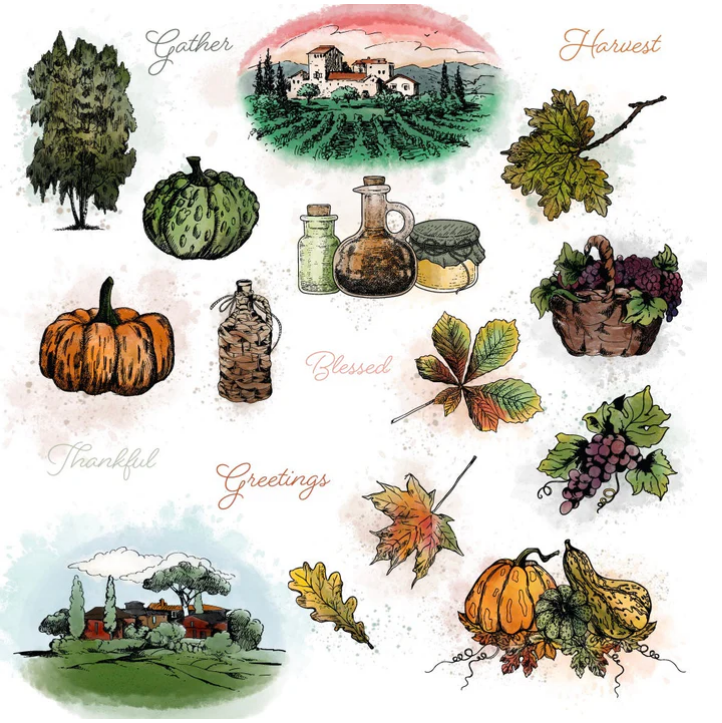 Honey Bee - Gallery Wall: Fall - 5x7 Rubber Cling Stamp