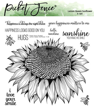 Picket Fence Studios - Lemon Queen Sunflower 6x6 Inch Clear Stamps Picket Fence Studios - Lemon Queen Sunflower 6x6 Inch Clear Stamps