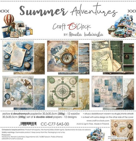 Craft O'Clock Paper Pack "Summer Adventures - 30,5x30,5cm"