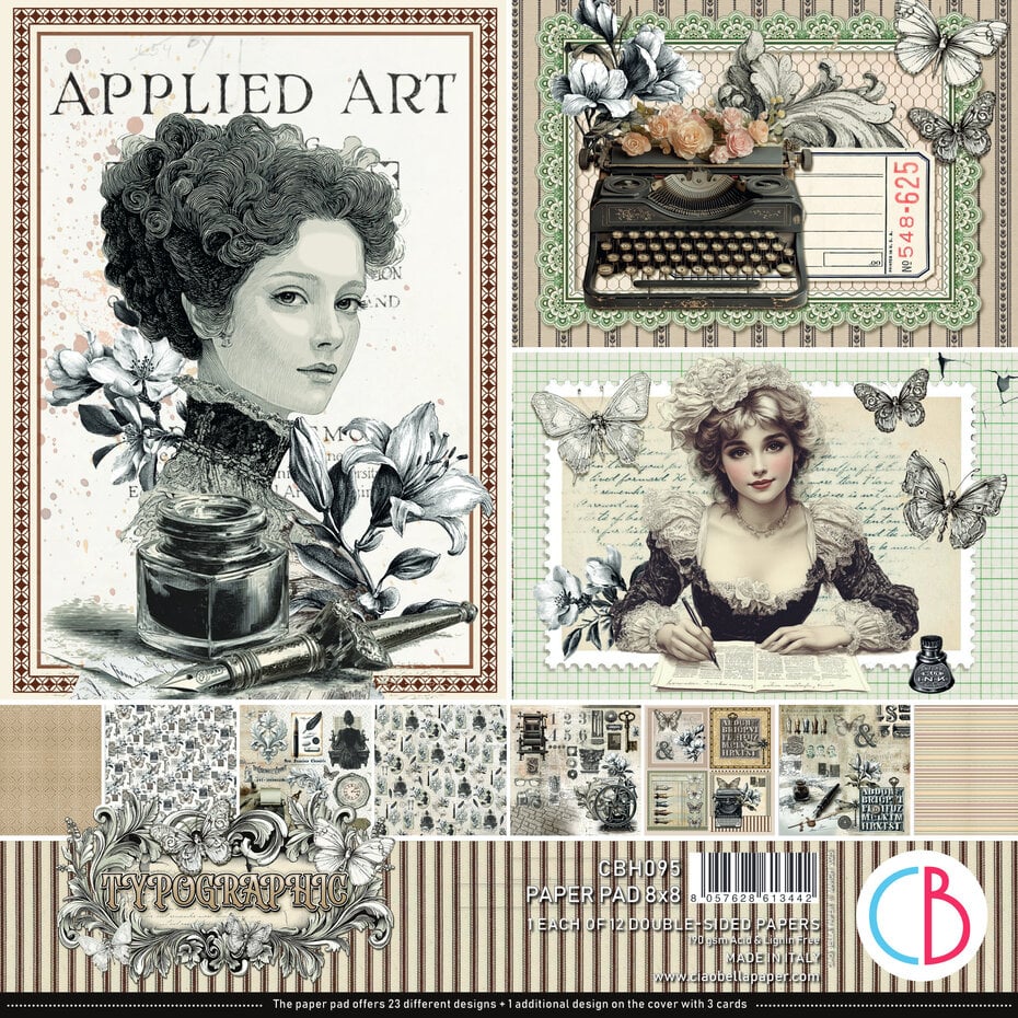 Ciao Bella - Typographic 8x8 Inch Paper Pad (12pcs)