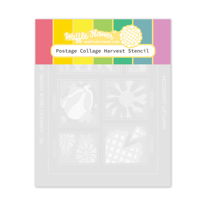 Waffle Flower - Postage Collage Harvest Stencil Waffle Flower - Postage Collage Harvest Stencil