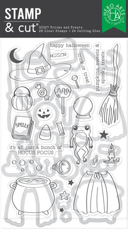 Hero Arts - Hocus Pocus Stamp & Cut Set Tricks and Treats