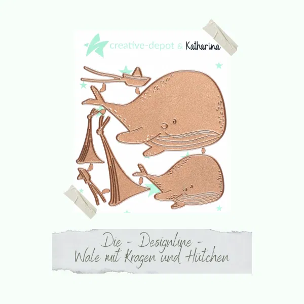 Creative Depot - Die - Wale mit Kragen und Hütchen