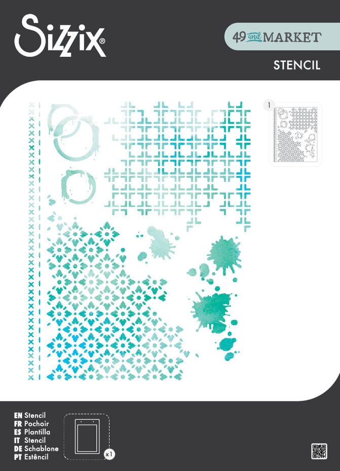 Sizzix - Stencil A4 by 49 & Market Artful Layers (1pcs)