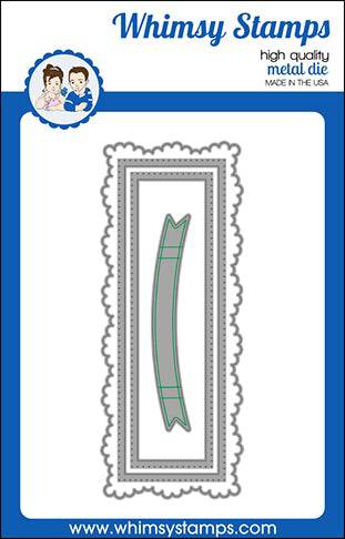 Whimsy Stamps - Slimline Fancy Frame Die Whimsy Stamps - Slimline Fancy Frame Die