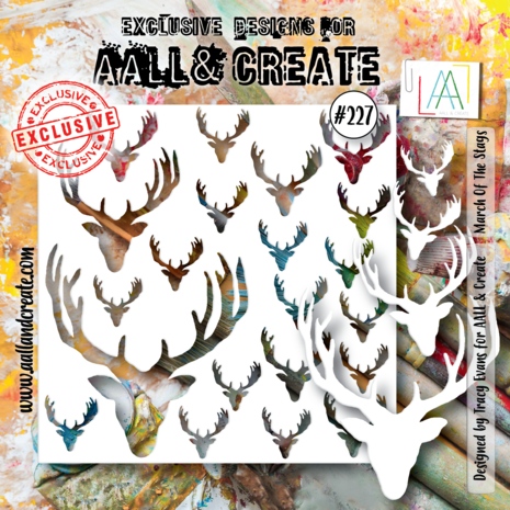 AALL & Create - Stencil 6x6 Inch March Of The Stags AALL & Create - Stencil 6x6 Inch March Of The Stags