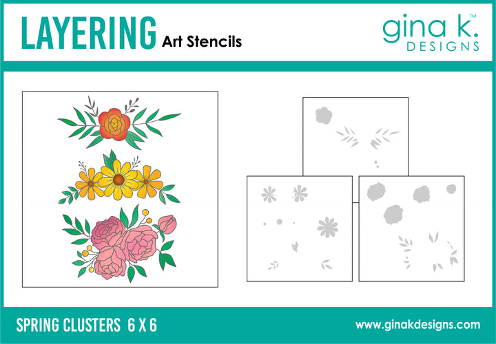 Gina K Designs -  STENCIL- Spring Clusters  Gina K Designs -  STENCIL- Spring Clusters
