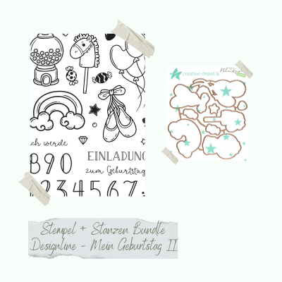 Creative Depot - Bundle - Designline - Mein Geburtstag II - Stempelset & Stanzen