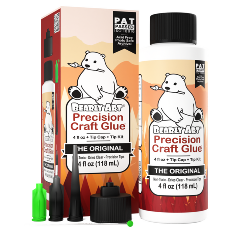 Bearly Art - Precision Craft Glue - THE ORIGINAL 4 fl oz + Tip Kit