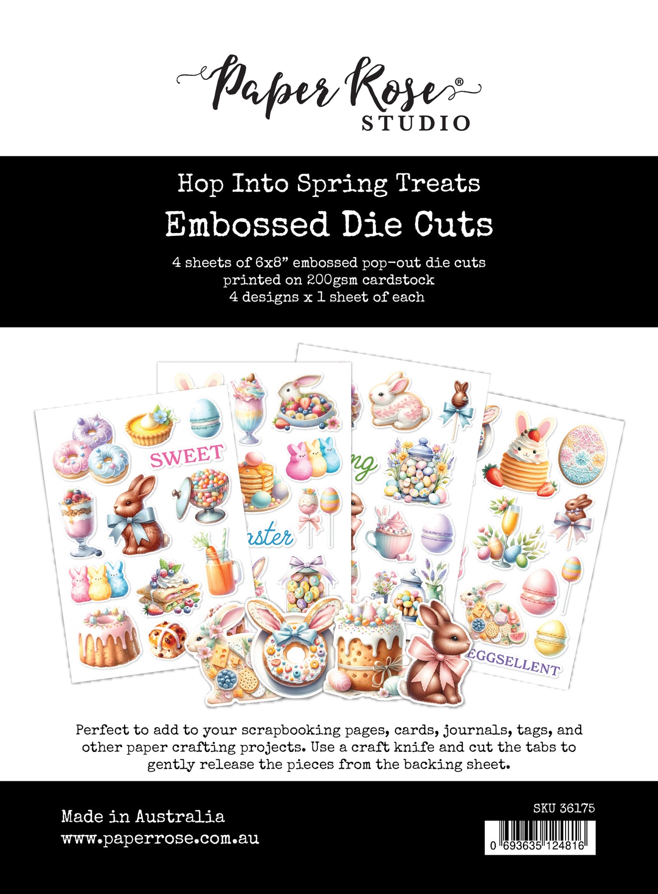 Paper Rose - Hop Into Spring 6 x 8" Treats Embossed Die Cuts