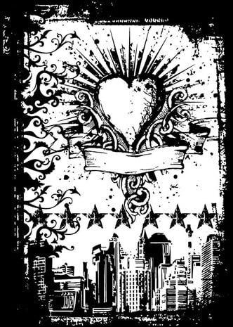 Stampers Anonymous - Urban Tattoo Tim Holtz Components Cling Mount Collage Stamp