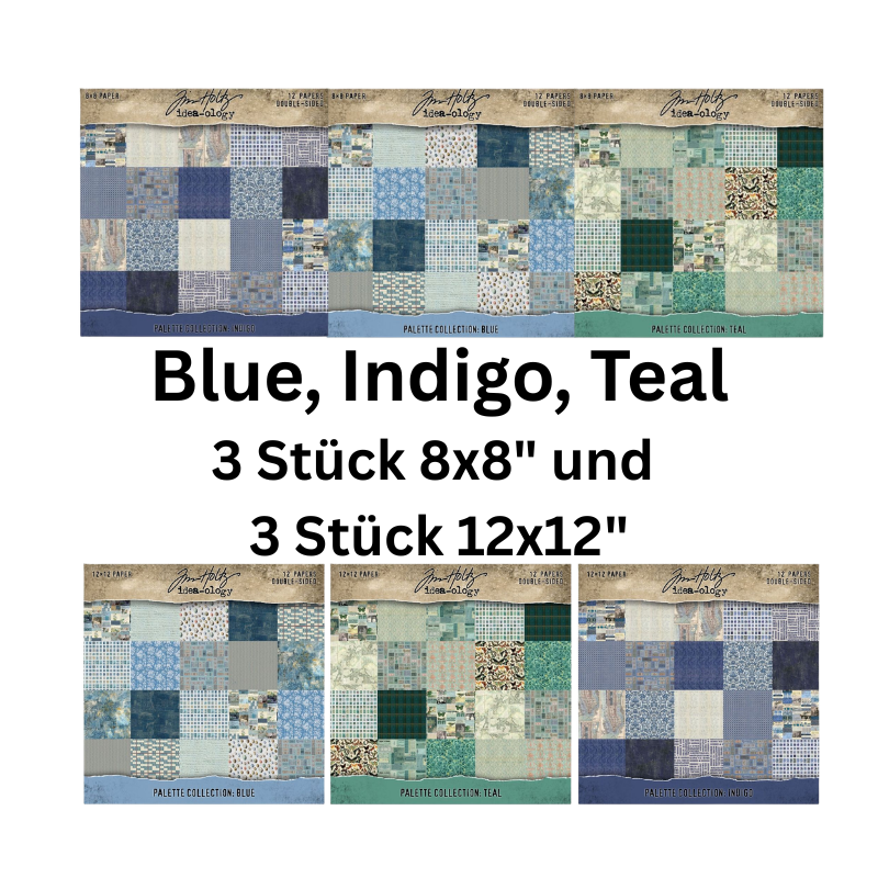 Idea-ology - Palette Collection SPARSET 3 Stück 8x8 Inch und 3 Stück 12x12 Inch
